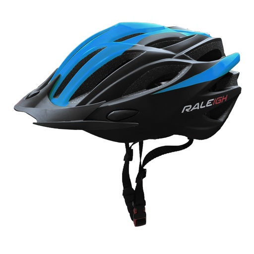 [18273-12] Casco In-Mould Hc-26 - 260Gr - 54/58 cm - 21 Ventil. Negro C/ Celeste Raleigh