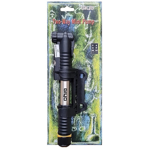 [17857B] Inflador Mini Doble Efecto-Cuerpo Aluminio con Indicador de Presion - Giyo