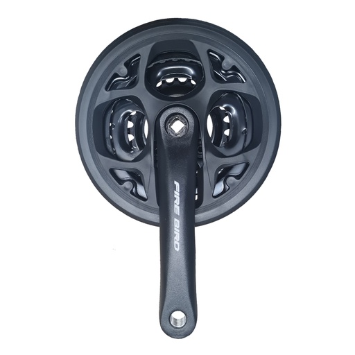 [11015BK] Plato y Palanca Triple 42-34-24- 170mm - Negro- C/Cubre- FIRE BIRD